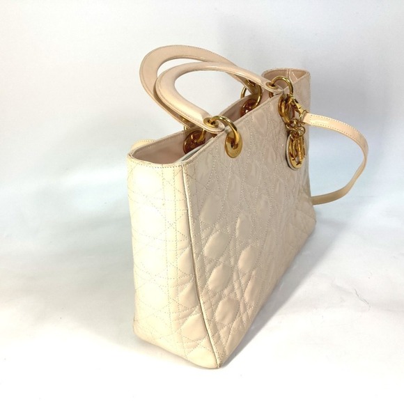 CHRISTIAN DIOR Cream Leather Shoulder Bag - Picture 3 of 13